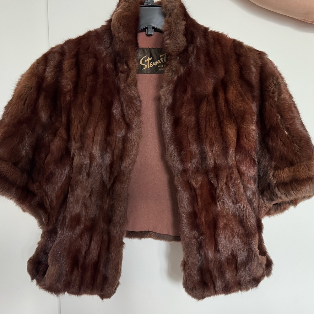 Vintage Mink Stole Shawl